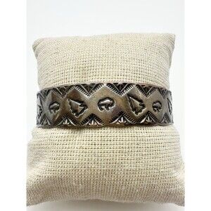 Vintage Native American Copper Cuff Bracelet Signed